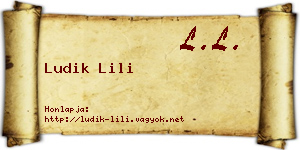 Ludik Lili névjegykártya